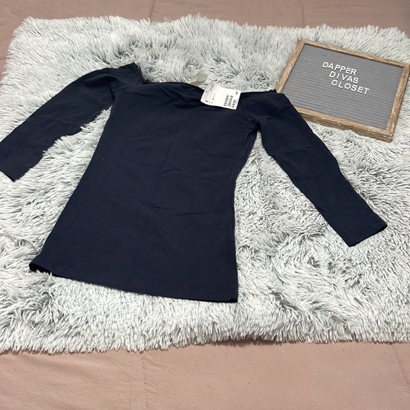 H&M 3/4 sleeve Navy blue top - Picture 2 of 3